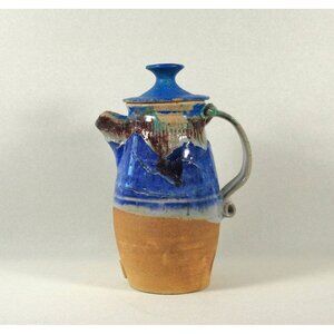 Vintage Smokey Mountain Pottery SMP Coffee Pot / Teapot Collectable Art Pottery
